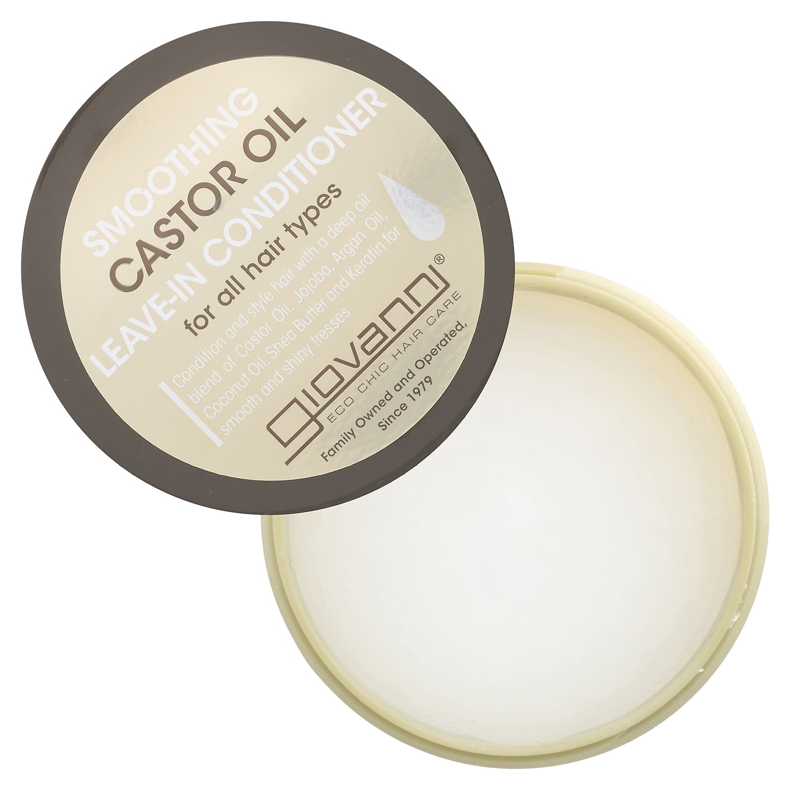 Несмываемый кондиционер Giovanni Smoothing Castor Oil For All Hair Types, 340 мл, масло — фото 2