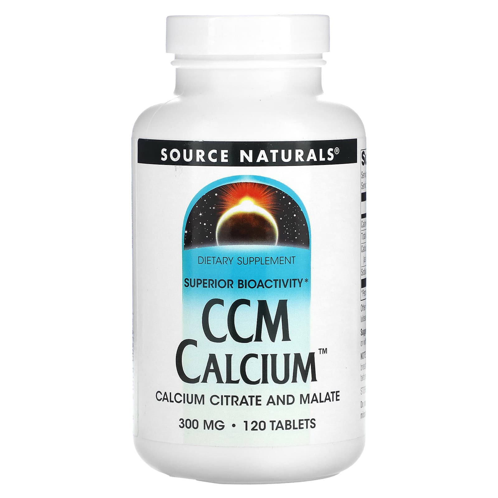 Кальций Source Naturals CCM, 300 мг, 120 таблеток