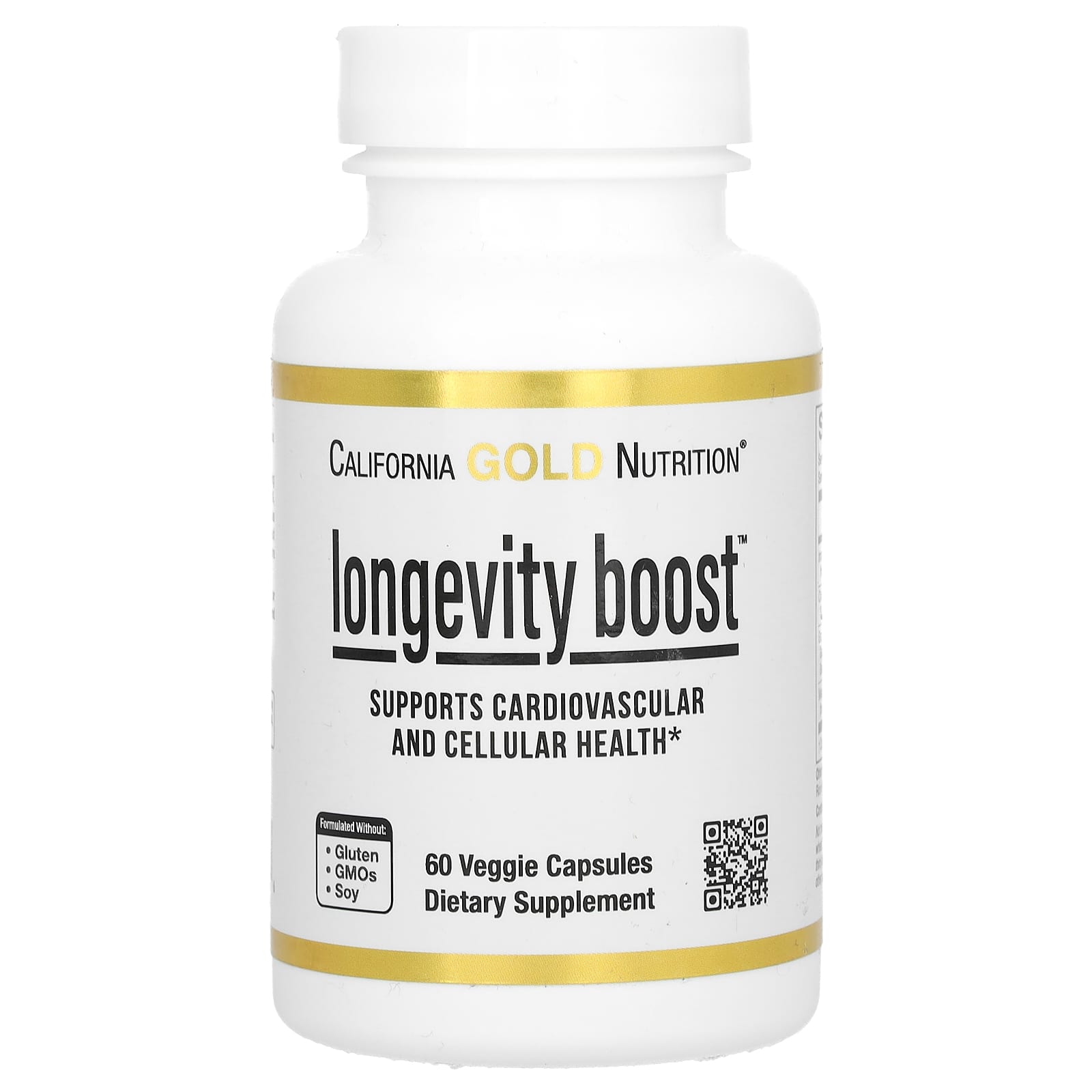 Ресвератрол California Gold Nutrition Longevity Boost with trans- Olive Leaf Extract, вкус Grape Extract Blend and Medium Chain Triglycerides, 60 растительных капсул — фото 2