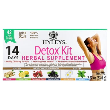 Чайные пакетики Hyleys Tea 14 Days Detox Kit 42 Foil Envelope, оттенок Assorted, 63 г