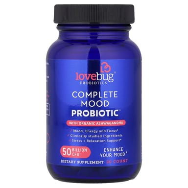 Ашваганда LoveBug Probiotics Complete Mood Probiotic™ with Organic, 30 капсул