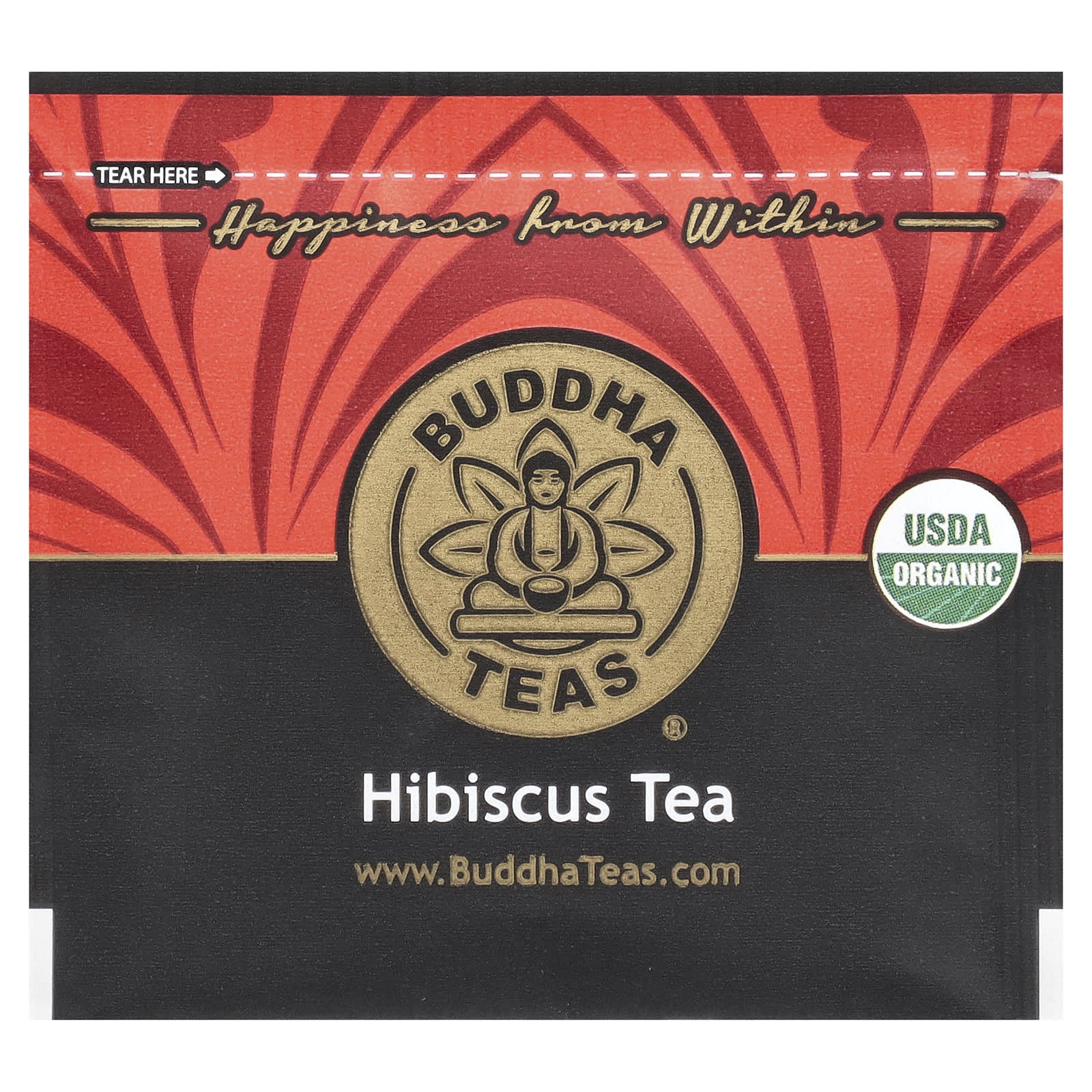 Травяной чай Buddha Teas Organic 18 Tea Bags, без кофеина, оттенок Hibiscus, 27 г, чайные пакетики — фото 3