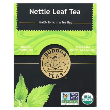 Травяной чай Buddha Teas Organic Nettle Leaf 18 Tea Bags, без кофеина, 24 г, чайные пакетики