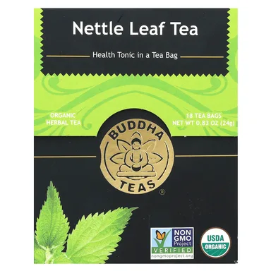 Фото товара: Травяной чай Buddha Teas Organic Nettle Leaf 18 Tea Bags, без кофеина, 24 г, чайные пакетики