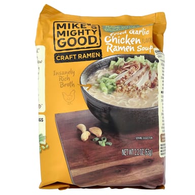Рамен-суп Mike's Mighty Good, жареный чеснок и курица, 63 г (2.2 oz)