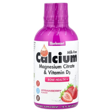 Магний цитрат Bluebonnet Nutrition Liquid Calcium & Vitamin D3, вкус Strawberry, 473 мл, жидкая форма