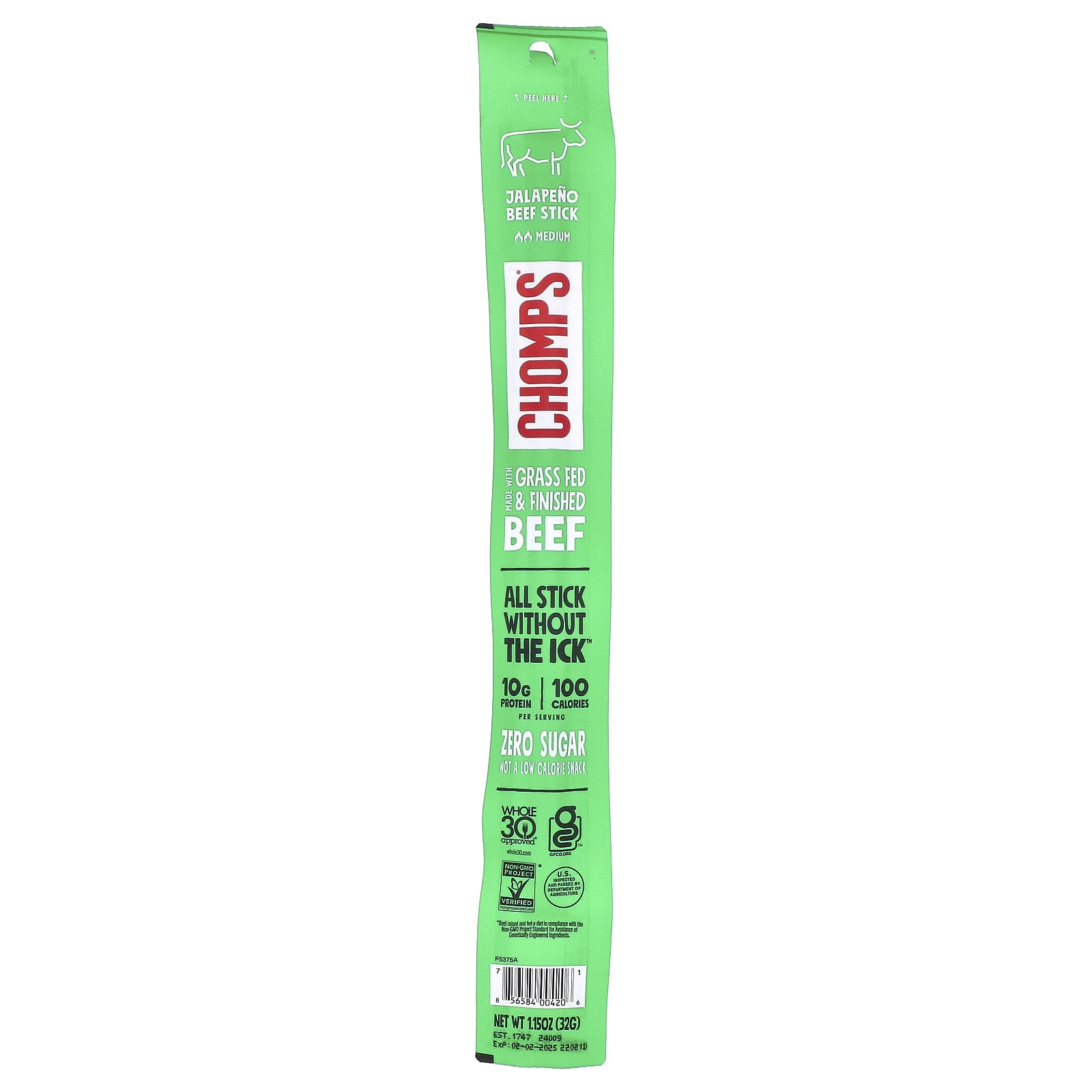 Стик Chomps Jalapeno Beef Medium, 32 г