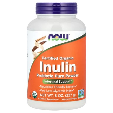 Пребиотик NOW Foods Certified Organic Inulin Pure Powder, 227 г, порошок