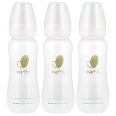 Бутылочки Evenflo Feeding Balance+, стандартные, 0+ месяцев, медленный поток, 3 бутылочки, 9 унций (270 мл) каждая