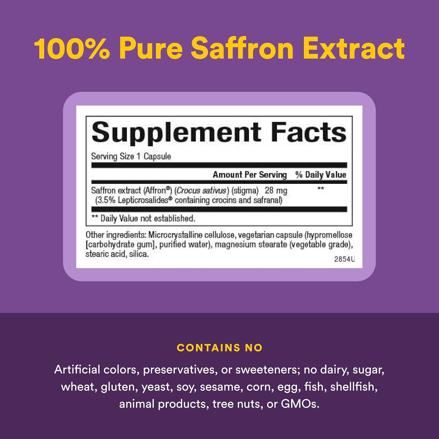 Шафран Natural Factors Stress-Relax® Pure Extract, 28 мг, 30 растительных капсул