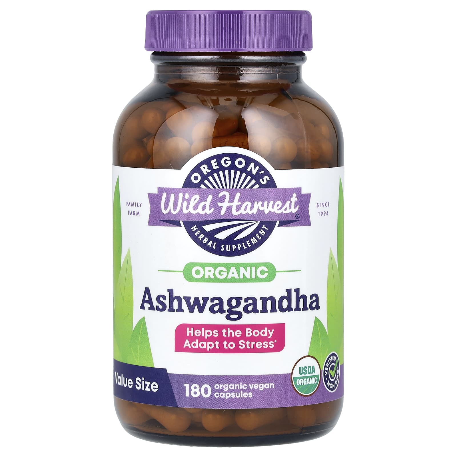 Ашваганда Oregon's Wild Harvest Organic, 400 мг, капсулы