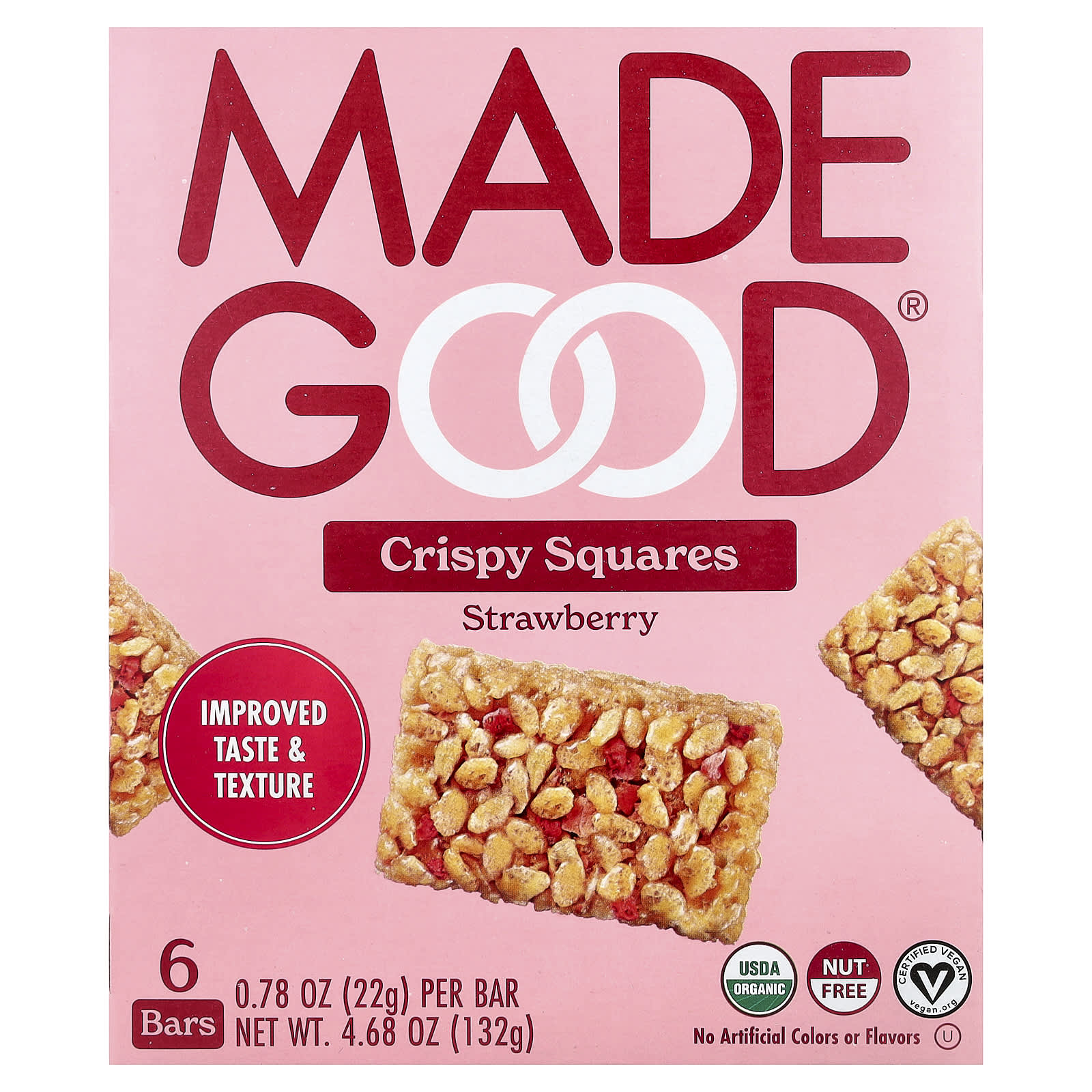 Хрустящие батончики MadeGood, клубника, 6 батончиков, 22 г каждый — фото 2
