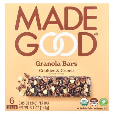 Печенье MadeGood Granola Bars & Crème, 24 г, 6 шт., батончик