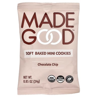 Шоколад MadeGood Soft Baked Mini Cookies, вкус Chocolate Chip, 24 г, 5 пакетов