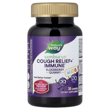 Бузина Nature's Way Cough Relief Immune Gummy, вкус Elderberry, 36 жевательных пастилок