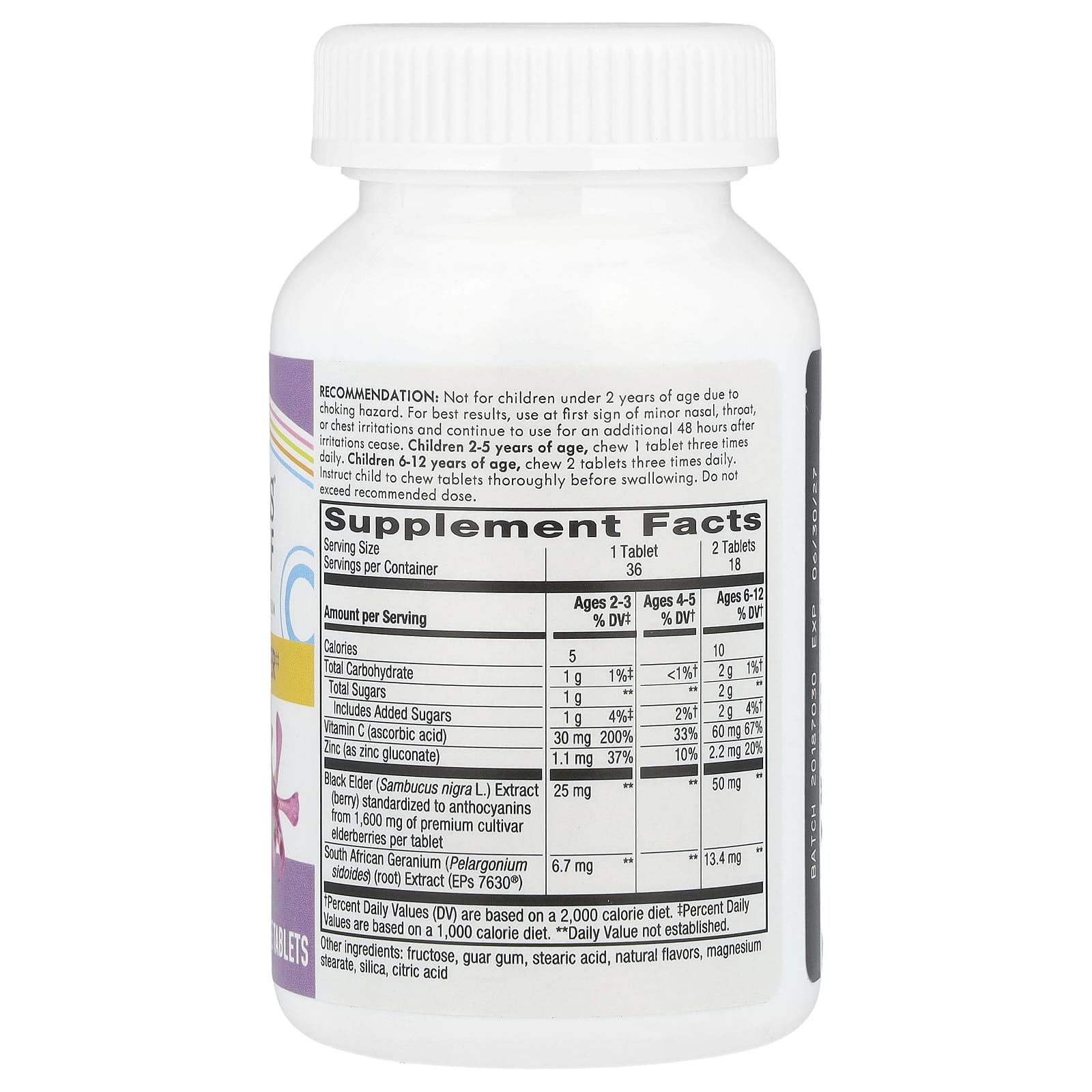 Бузина Nature's Way® Relief Immune Support For Berry, для детей от 2 лет, 36 жевательных таблеток — фото 2
