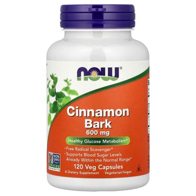 Корица NOW Foods, вкус Cinnamon Bark, 0.6 г, 120 растительных капсул