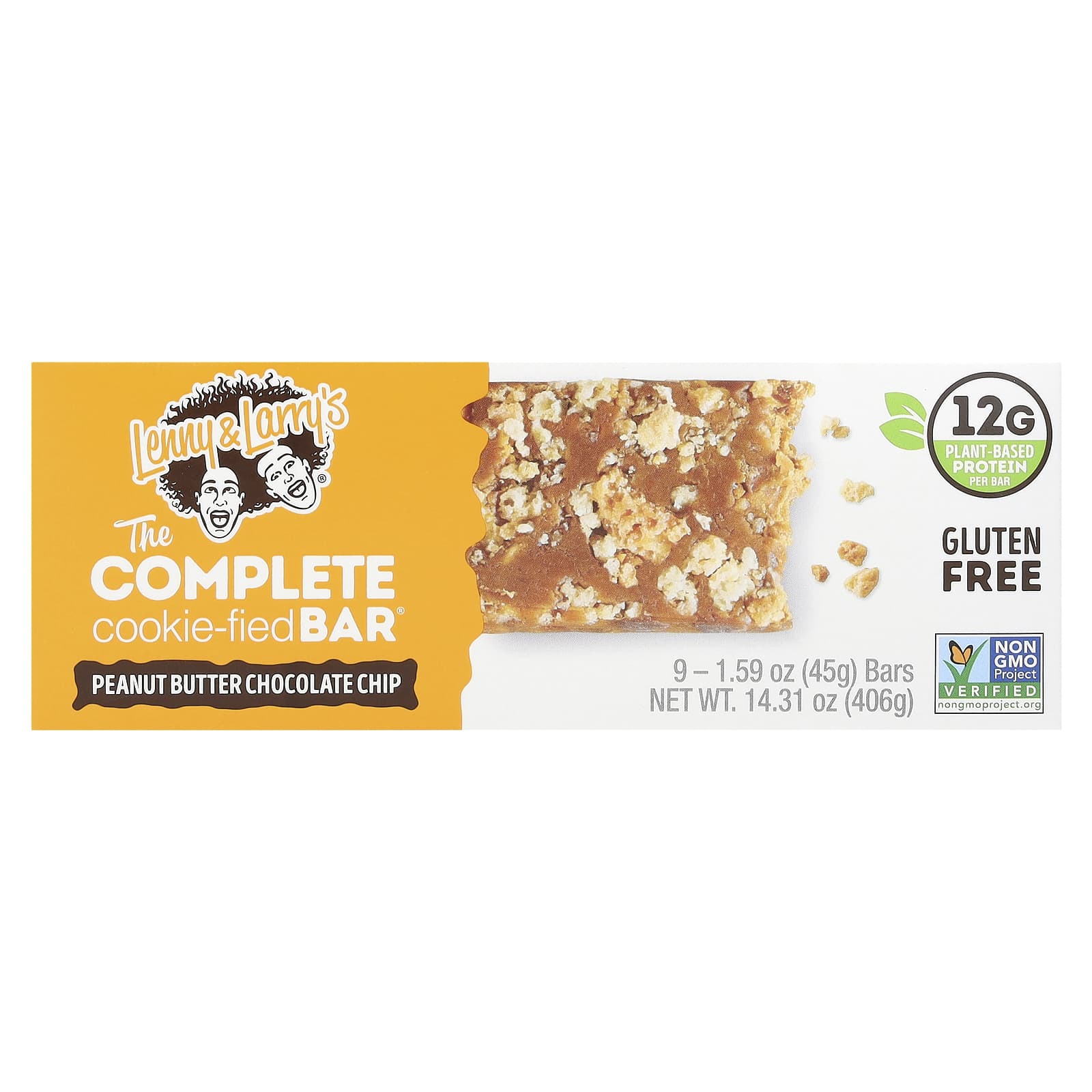 Арахисовая паста Lenny & Larry's The Complete Cookie-Fied Bar®, вкус Peanut Butter Chocolate Chip, 45 г, 9 шт., батончик — фото 3