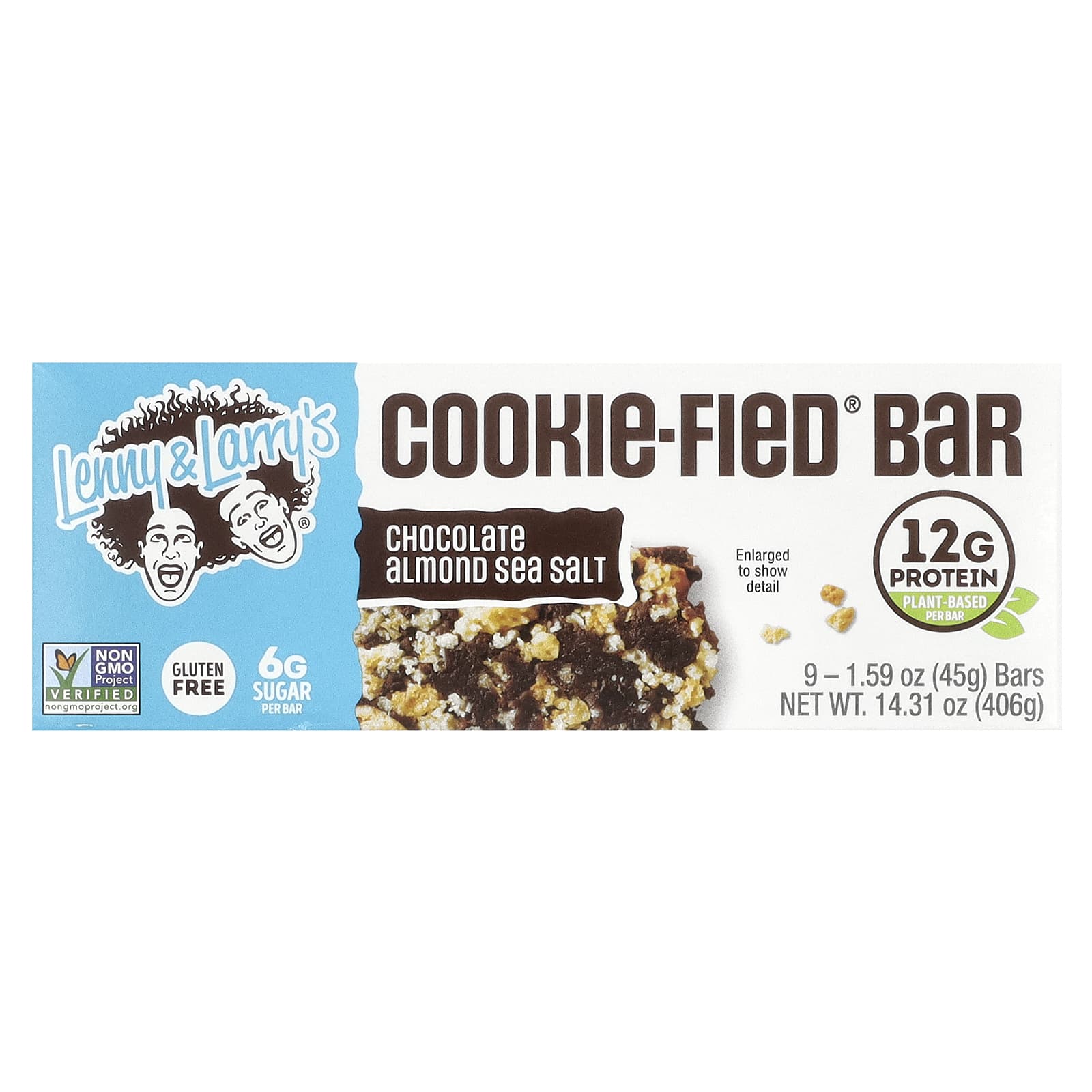 Шоколад Lenny & Larry's Cookie-Fied® Bar, вкус Chocolate Almond Sea Salt, 45 г, 9 шт., батончик — фото 3