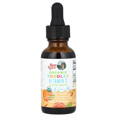 Фото товара: Витамин C MaryRuth's Organic Toddler Liquid Drops 1-3 Years, вкус «апельсин и ваниль», 30 мл, жидкая форма