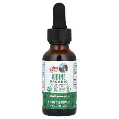 Йод MaryRuth's Organic Liquid Drops, без вкуса, 250 мкг, 30 мл, жидкая форма