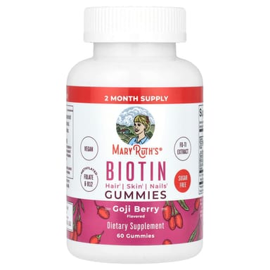 Биотин MaryRuth's Gummies, вкус Goji Berry, 60 жевательных пастилок