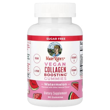 Коллаген MaryRuth's Vegan Boosting Gummies, без сахара, оттенок Watermelon, 90 жевательных пастилок