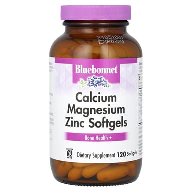 Магний Bluebonnet Nutrition Calcium Zinc, 120 мягких капсул