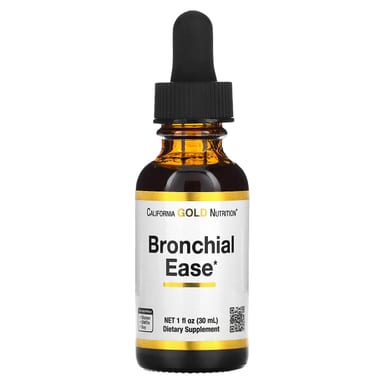 Лист коровяка California Gold Nutrition Bronchial Ease with Proprietary Blend of Fresh Osha Root, вкус Mullein Leaf and Wild Cherry Bark, 30 мл