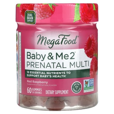 Пренатальный комплекс MegaFood, 60 жевательных таблеток, красная малина