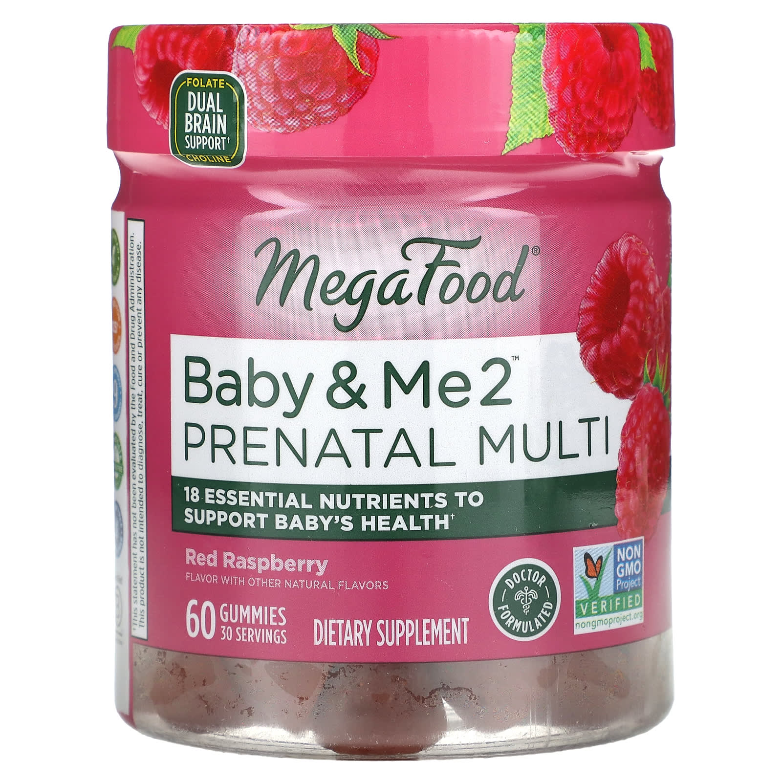 Пренатальный комплекс MegaFood, 60 жевательных таблеток, красная малина