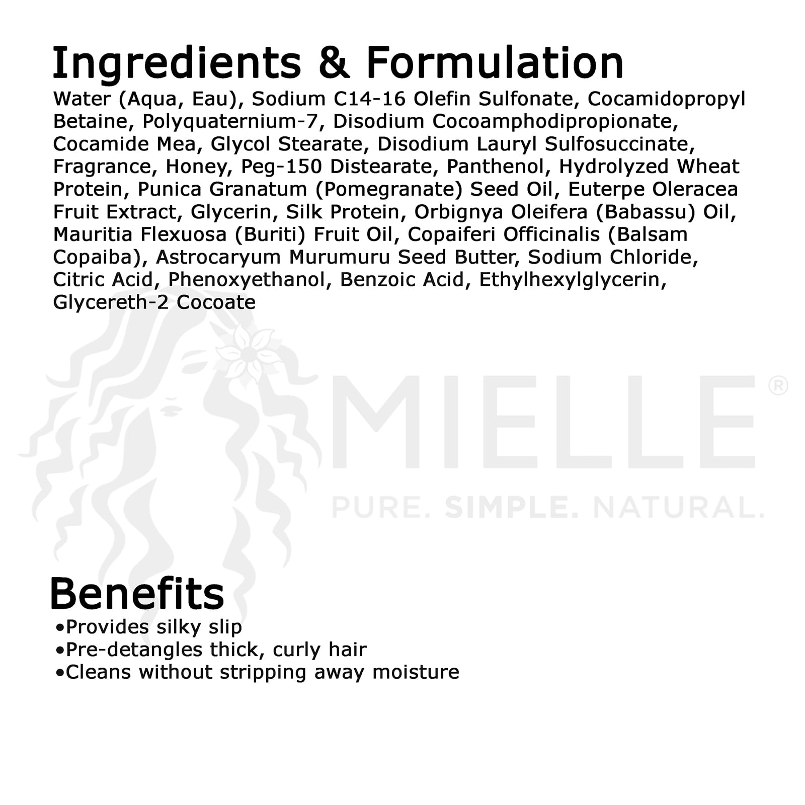 Шампунь Mielle Moisturizing and Detangling, вкус Pomegranate & Honey, 355 мл — фото 4