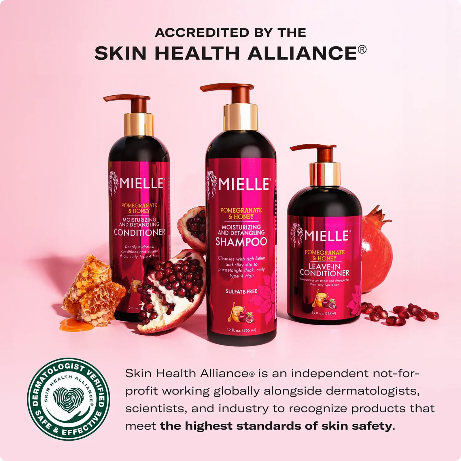 Кондиционер Mielle Moisturizing and Detangling, вкус Pomegranate & Honey, 355 мл — фото 6