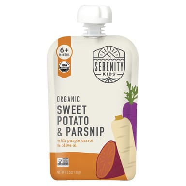Оливковое масло Serenity Kids Organic Sweet Potato & Parsnips with Purple Carrot & 6+ Months, 99 г