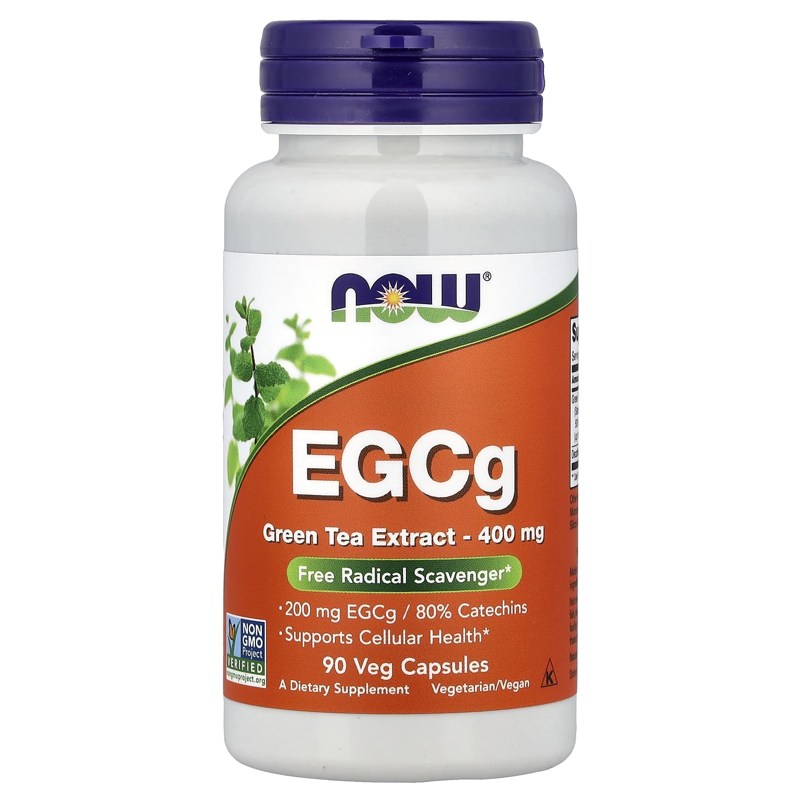 Зеленый чай NOW Foods EGCg Extract, 400 мг, 90 растительных капсул