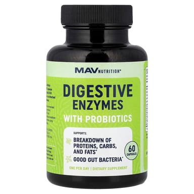 Пищеварительные ферменты MAV Nutrition with Probiotics, 60 капсул