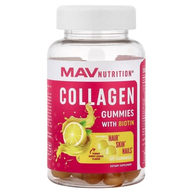 Коллаген MAV Nutrition Gummies with Biotin, вкус Sweet Lemon, 60 жевательных пастилок