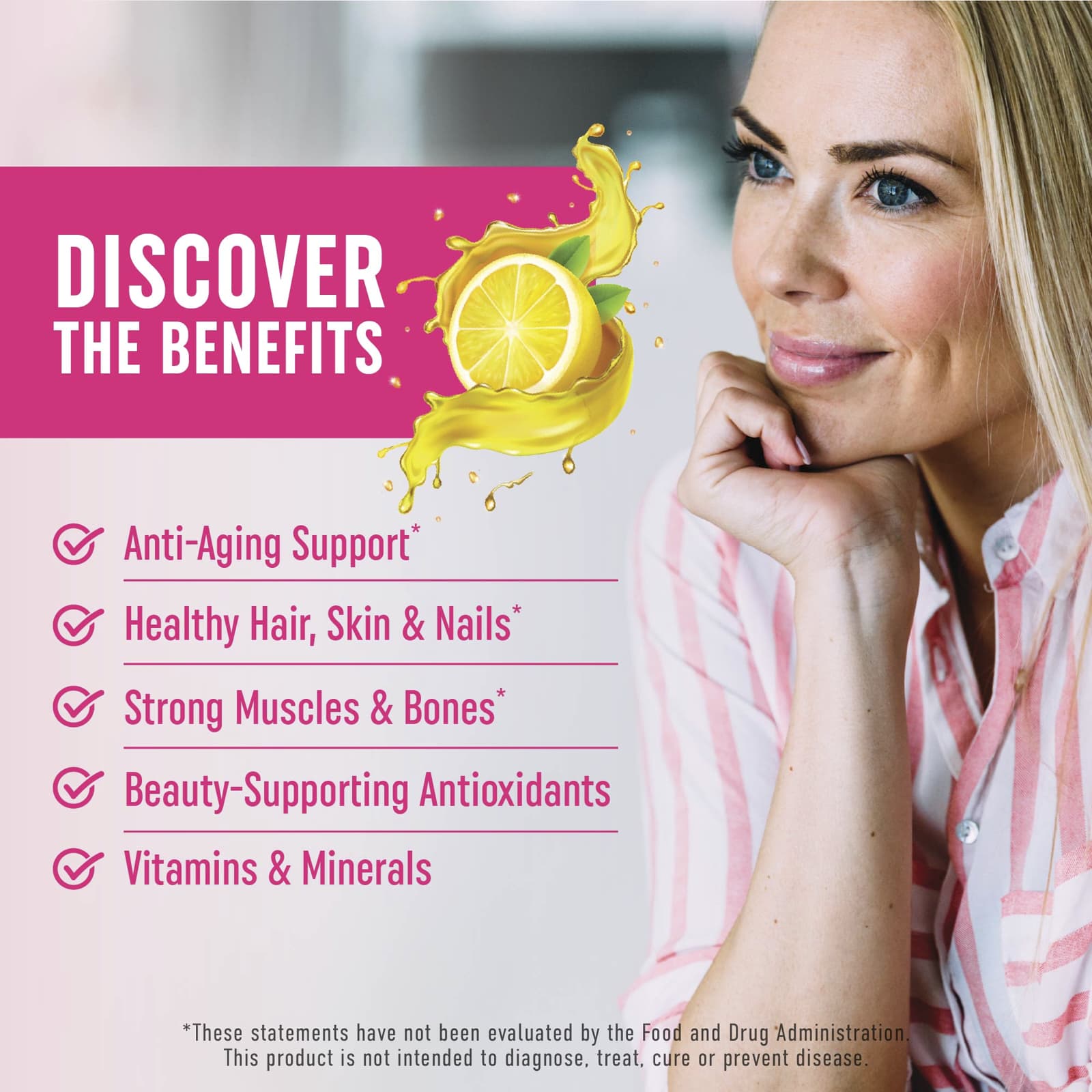Коллаген MAV Nutrition Gummies with Biotin, вкус Sweet Lemon, 60 жевательных пастилок — фото 4