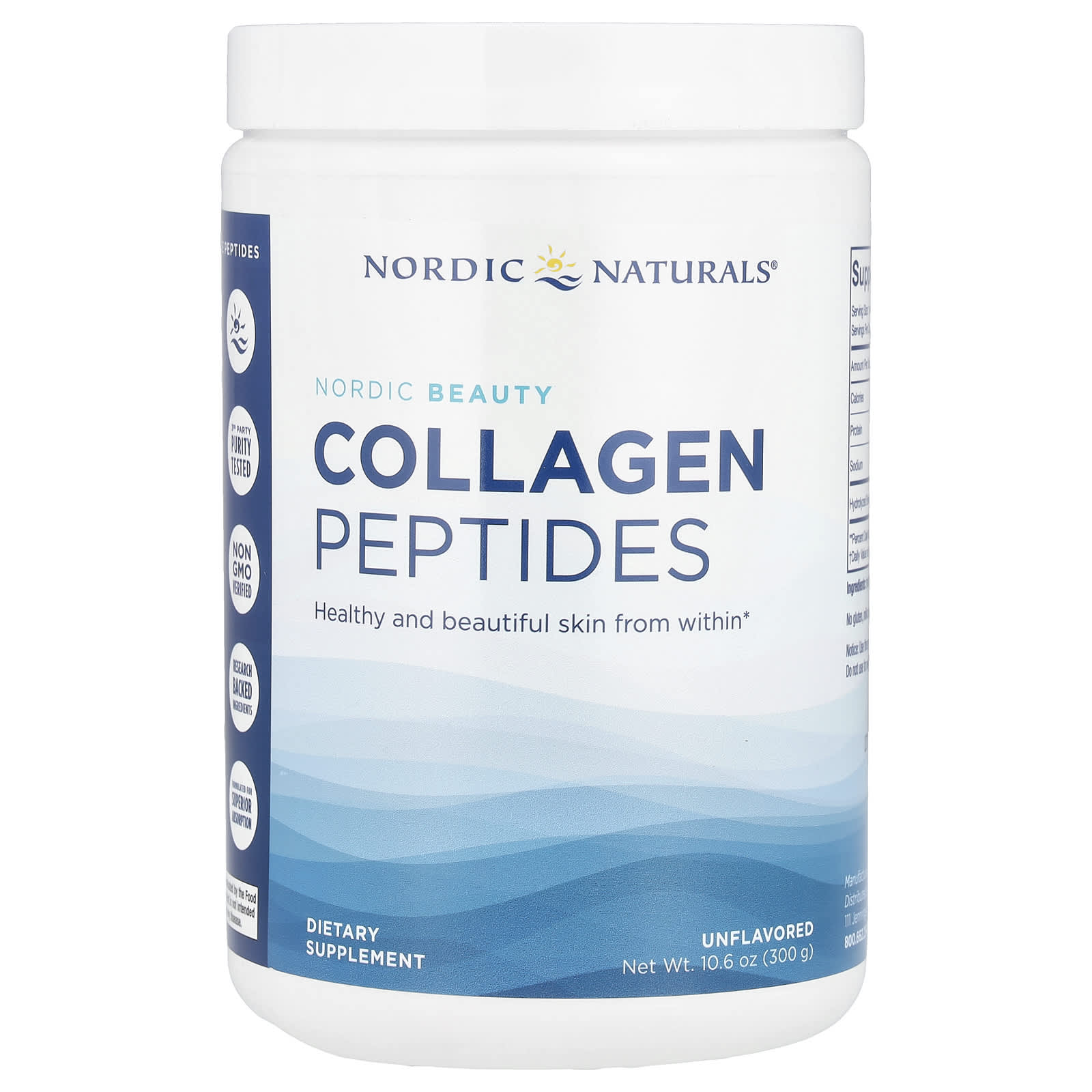 Коллаген Nordic Naturals Nordic Beauty Peptides, без вкуса, 300 г