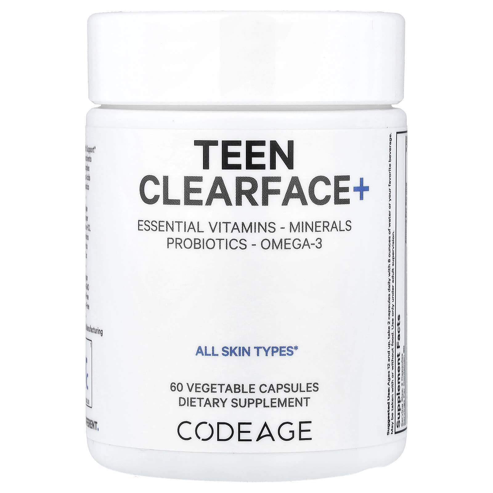 Комплекс Teen Clearface Codeage, 60 растительных капсул