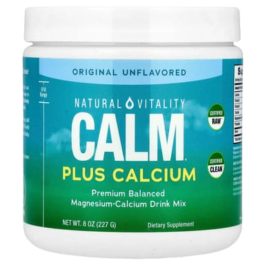 Магний Natural Vitality CALM® Plus Calcium -Calcium Drink Mix Original, без вкуса, 227 г, смесь для напитка