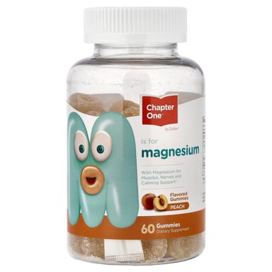Магний Chapter One Gummies, вкус Peach, 50 мг на пастилку, 60 жевательных пастилок