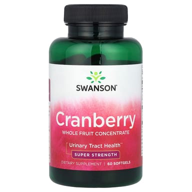 Клюква Swanson Whole Fruit Concentrate Super Strength, вкус Cranberry, 60 мягких капсул