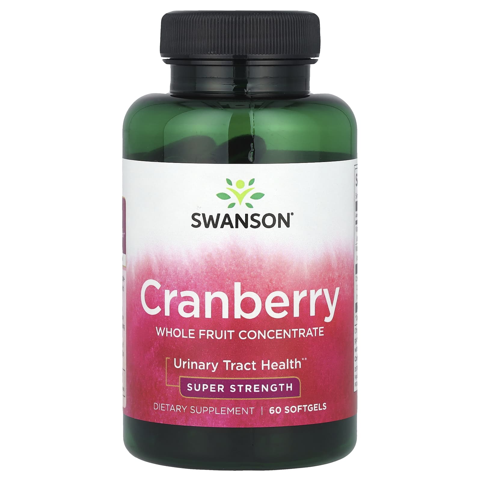 Клюква Swanson Whole Fruit Concentrate Super Strength, вкус Cranberry, 60 мягких капсул