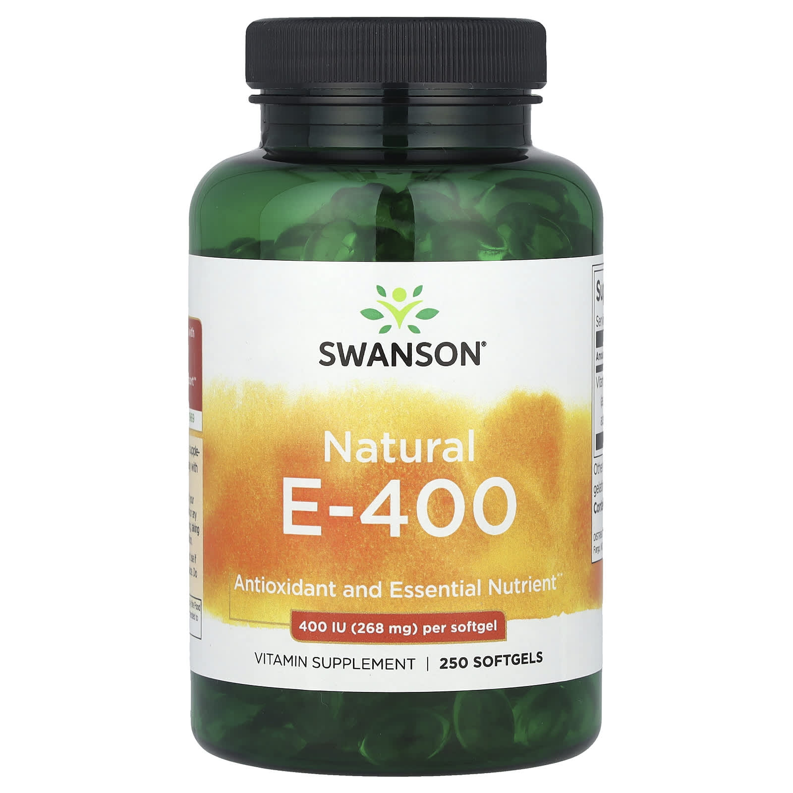 Витамин E Swanson Natural E-400, 400 МЕ, 268 мг, 250 мягких капсул