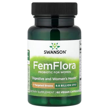 Пробиотик Swanson FemFlora For Women, 9.8 млрд КОЕ, 60 растительных капсул