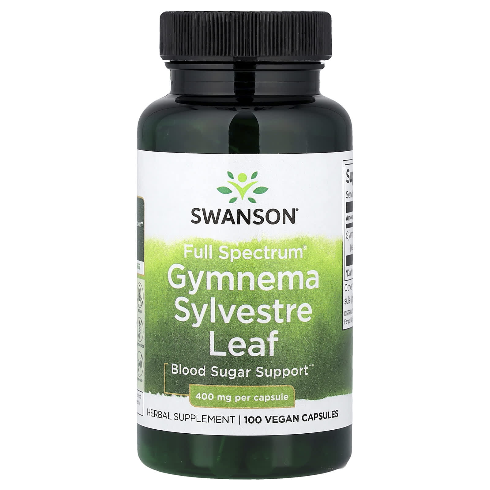 Джимнема Swanson Full Spectrum® Leaf, 400 мг, 100 растительных капсул