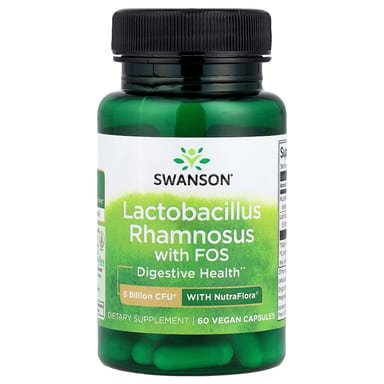Лактобактерии Swanson Rhamnosus With FOS, 60 растительных капсул
