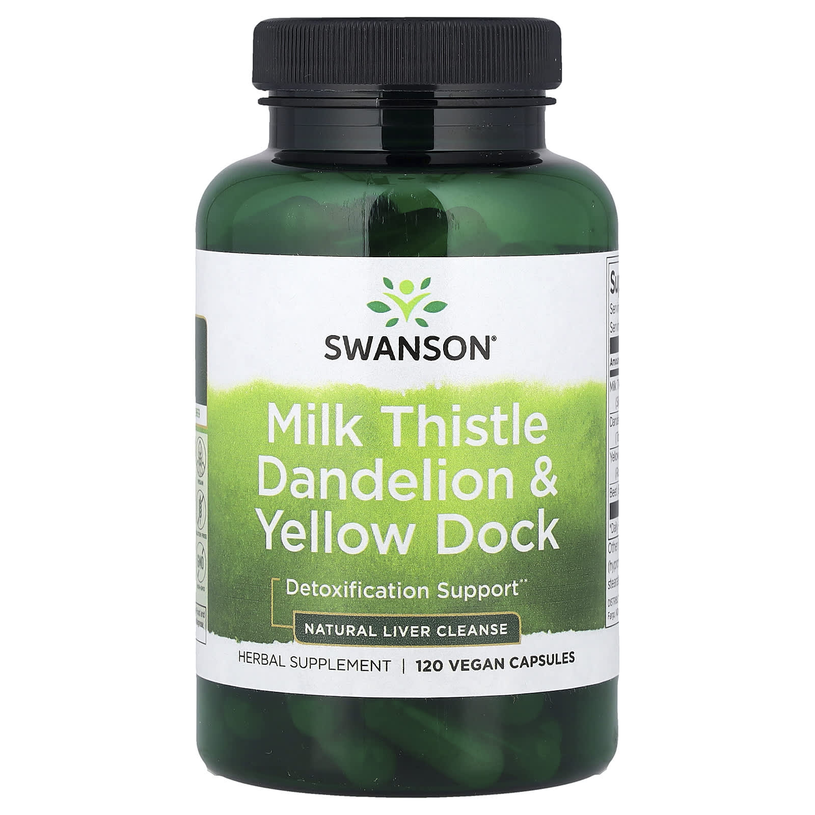 Расторопша Swanson Dandelion & Yellow Dock, 120 растительных капсул