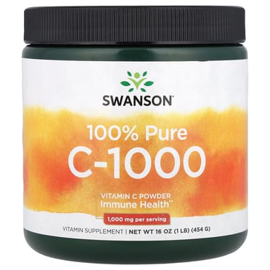 Витамин C Swanson 100% Pure C-1000 Powder, 454 г, порошок